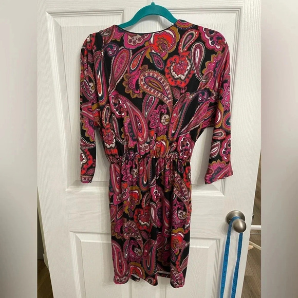 Trina By TRINA TURK Birch Paisley Print Mini Dress Size Small Jersey Knit Fabric - Picture 7 of 8